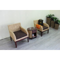 Natural Water Hyacinth Armchairs Set for Indoor Furniture